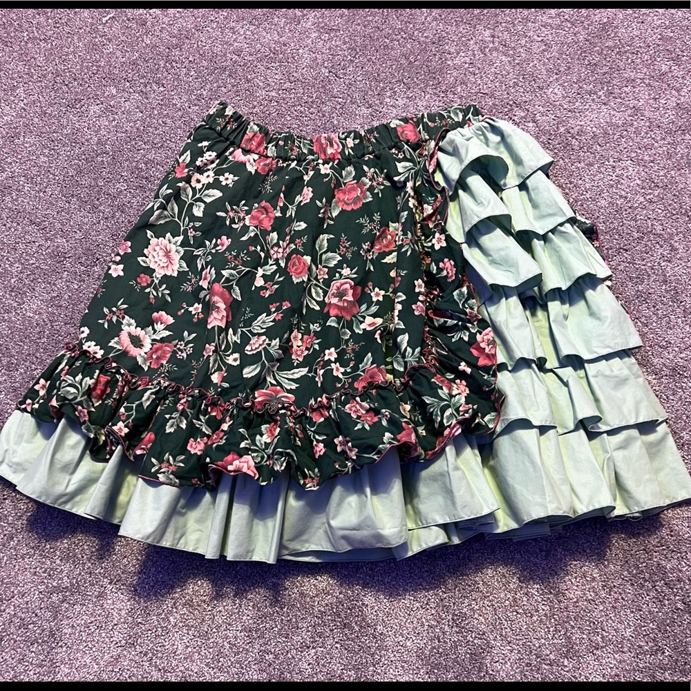 Vintage Mondiki Rockabilly Square Dance Swing Skater Circle Skirt large w bustle